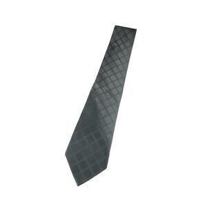 Croft & Barrow Mens Gray Checkered 100% Silk Tie Neutral Business Office